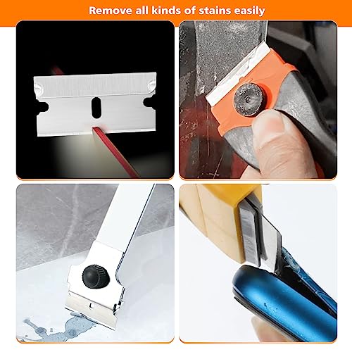 EHDIS 100pcs Razor Blades - Stainless Steel Straight Edge Razor Scraper Blades for Paint Scraper, Box Cutter, Industrial Use