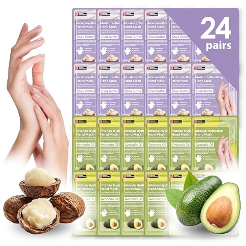 Innerest 24-Pack Moisturizing Hand Mask Gloves for Dry Hands - Shea Butter