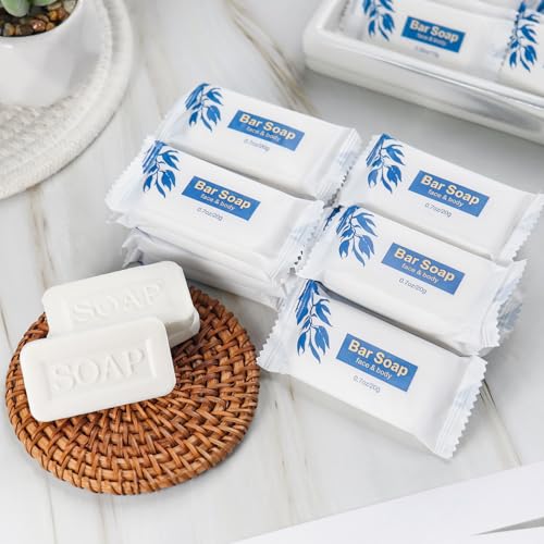 Mini Soap Bars Bulk Individually Wrapped Bulk Bar Soap 0.7oz Travel Soap Small Hotel Soaps Toiletries for Hotel Bathroom Camp RV (50)