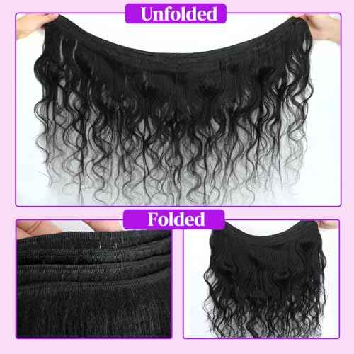 12A Human Hair Bundles Body Wave 20Inch One Bundle 100% Unprocessed Brazilian Virgin Hair Bundles Double Weft Weave Body Wave Human Hair Natural Black Color