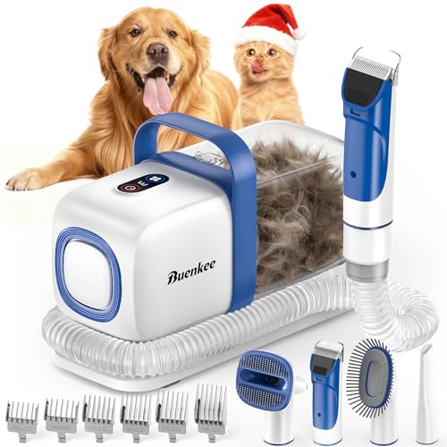 Buenkee Dog Grooming Vacuum Kit with Clippers & Brush - 2L