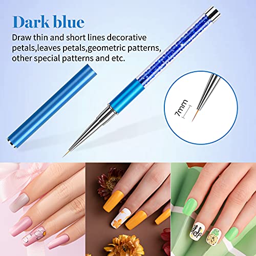 Beetles Gel Nail Polish with 5pcs Nail Art Liner Brushes Set, 20 Colors Fantasyland Collection Pastel Bright Pink Purple Navy Blue Green Glitter Led Soak Off Trendy Spring Summer Manicure Kit