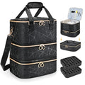Large Nail Polish Organizer Bag Holds 84 Bottles Nail Polish and a Nail Lamp, PU Leather Nail Kit Storage Carrying Case, Removable Portable Travel Nail Art Tool Storage