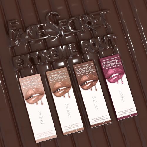 Matte Lip Liner Set - 5PC Brick Red & Cocoa Brown with Brush