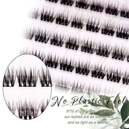8mm C-Curl Lash Clusters - Natural Wispy, Thin Band, Hooded Eyes