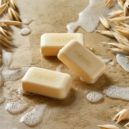 A LA MAISON Oat Milk Bar Soap - Triple French Milled Natural Moisturizing Hand Soap Bar (3 Bars of Soap, 8.8 oz Bar)
