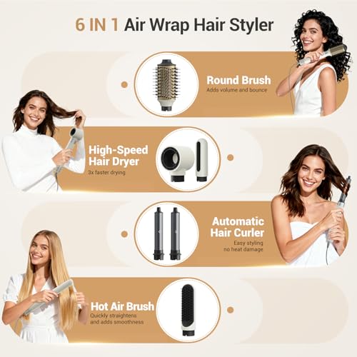 5-in-1 Hot Air Hair Styler with Auto-Wrap Curlers