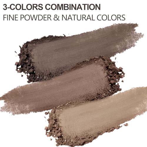 3-Color Eyebrow Powder Kit with Brushes & Mirror