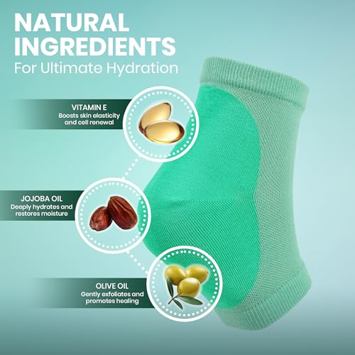 Moisturizing Gel Socks for Cracked Heels - 4-Pack Foot Care