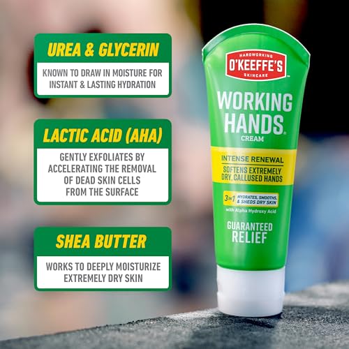O'Keeffe's Working Hands Intense Renewal Hand Cream with Urea, 3 oz Tube
