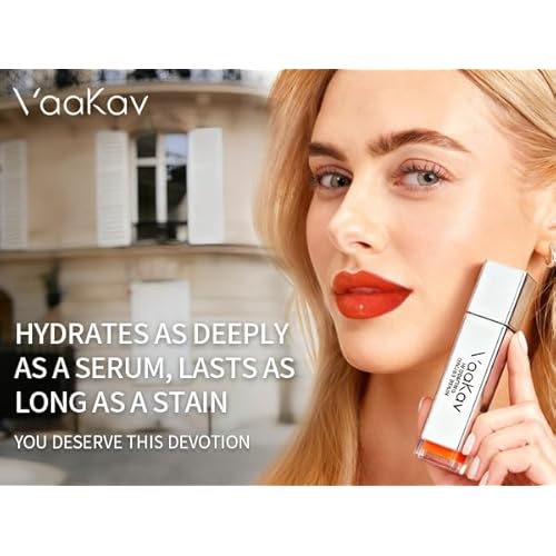 Glossy Lip Stain ? Hydrating Tinted Lip Oil Stain with High-Shine Gloss Finish, Non-Sticky Moisturizing Lip Tint, Long-Lasting Stain for Soft & Plump Lips (02 PEACH BANG, 1 Count)