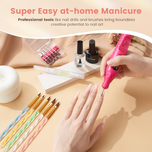 Nail Kit for Beginners with Everything: Practice Nail Hand U V Lamp Acrylic Nail Liquid Set with Drill Starter Nail Set Gifts for Beginners Home Salon
