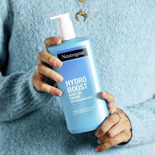 Neutrogena Hydro Boost Body Gel Cream, Hydrating Body Lotion with Hyaluronic Acid for Normal to Dry Skin, Lightweight Fragrance-Free Hyaluronic Acid Moisturizer, 16 OZ