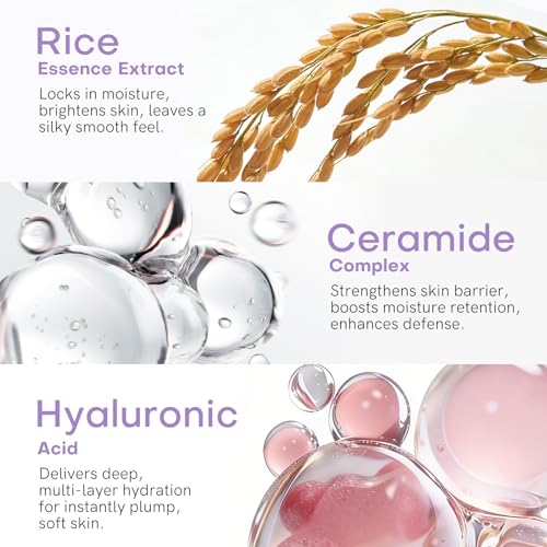 Travel Hydrating Skincare Set with Rice Essence & Lip Mask