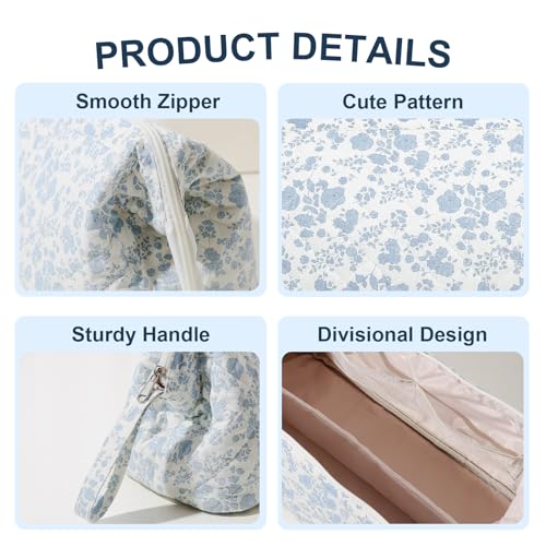 Quilted Hair Dryer Travel Bag with Organizer Pockets