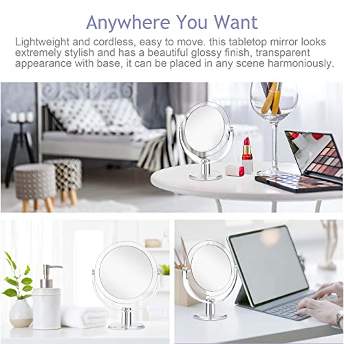 Double Sided Makeup Mirror with 1X/15X Magnification