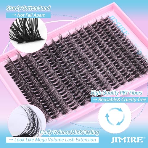 JIMIRE Fluffy Lash Clusters 50D Mink Eyelash Extensions 9-16mm