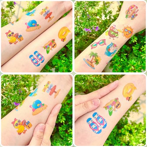96 Summer Temporary Tattoos - Beach Party Favors
