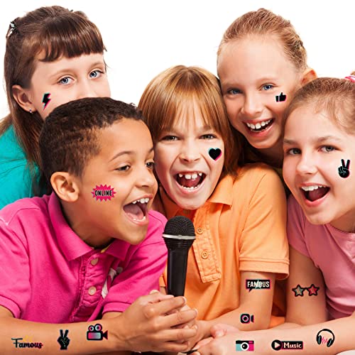 Music Temporary Tattoos for Kids - 288 Pc Disco Party Set