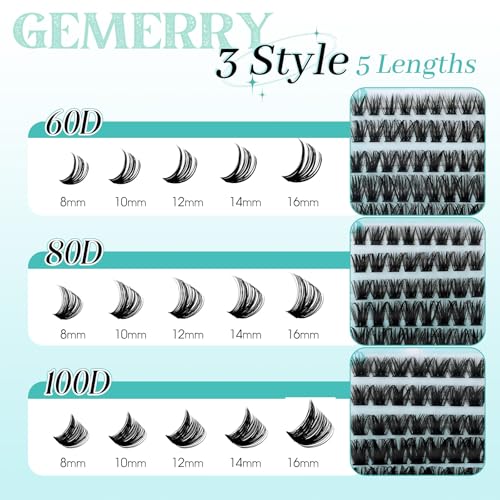 GEMERRY Lash Clusters D Curl Wispy - DIY Eyelash Extensions Kit