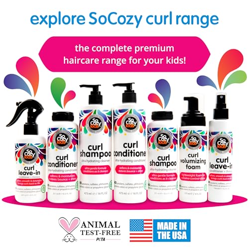 SoCozy Hair Mousse for Kids,Curl Volumizing Foam Mousse for Curly Hair (6 Fl Oz) Enhances Shine & Volume,Gentle Formula with Panthenol,Hydrolyzed Proteins & Keratin,Paraben-& Sulfate-Free,(Pack of 2)