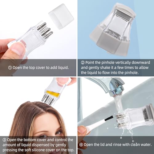 Hair Serum Applicator Bottle with Scalp Massager (2-Pack)