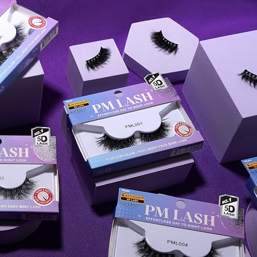 CATTITUDE 5D Cat Eye False Eyelashes - Wispy Faux Mink, Clear Band