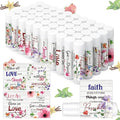 50 Pcs Christian Lip Balm Bulk Bible Verses Lip Balm Scripture Christian Gifts for Women Faith Religious Church Party Favor Inspirational Gift for Mother Teacher Nurse Employee Coworker (Wildflower)