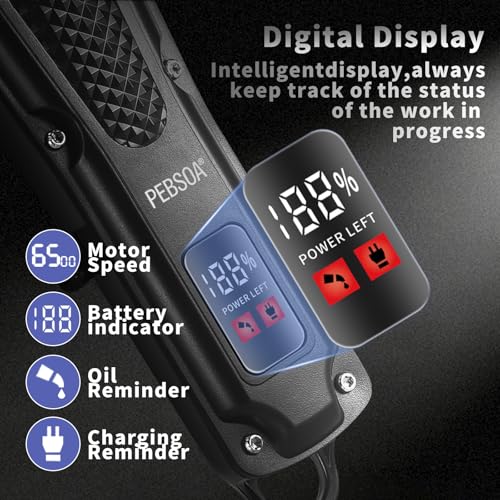 Pebsoa Professional Men's Hair Trimmer Set with T-Blade & Nose Trimmer