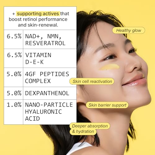 EX-Retinol & Bakuchiol 15% Facial Serum 0.5 Fl Oz | with Retinoid 1%, NAD+, EGF Peptides, Vitamin, Dexpanthenol | Korean Skin Care | for Firming and Lifting | Fragrance-Free Clean Formula