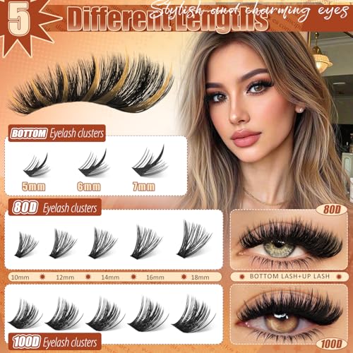 275PCS Manga Lash Clusters Kit with Glue & Tweezers
