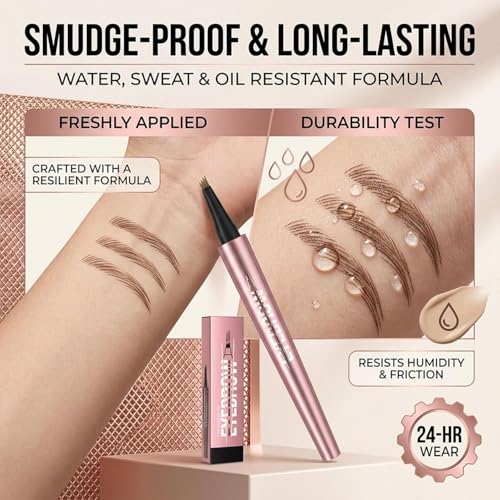 4-Tip Micro Eyebrow Pencil, Waterproof & Long-Lasting