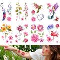 Flower Butterfly Temporary Tattoos for Women | 5-7 Day Wear
