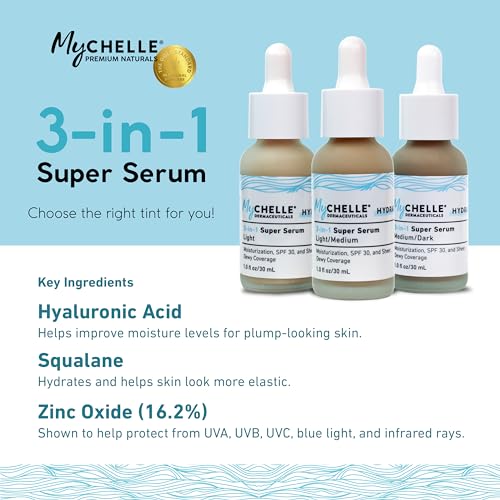 MyCHELLE Light/Medium 3-in-1 Super Serum, 1 oz