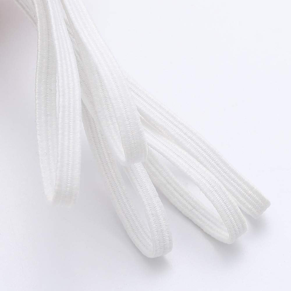 Elastic Band for Sewing, 1/8 Inch x 12 Yard High Elasticity Sewing Elastic Bands for Waistbands Pants Clothes and Crafts DIY, White