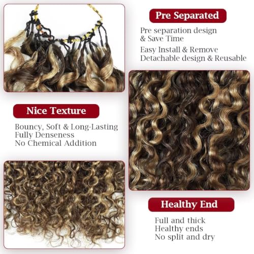 20 Inch Miracle Invisible Knots Human Crochet Hair - 55g Pre-Looped for Curly Styles