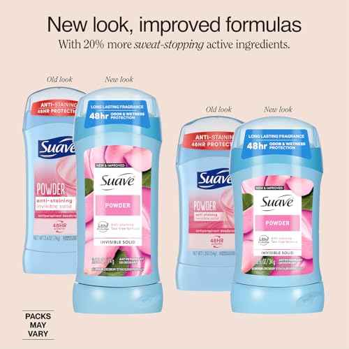 Suave Antiperspirant Deodorant for Women, Powder 2-Size Variety Pack ? Anti-Staining Invisible Solid, Talc-Free (2 Piece Set)