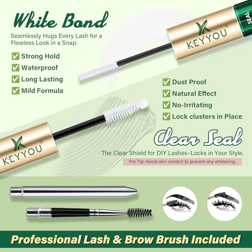 KEYYOU Lash Bond and Seal Glue - Waterproof, Long-Lasting, 10ml