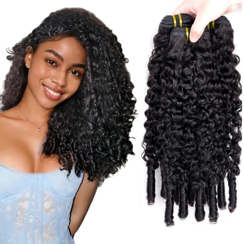 Burmese Curly Human Hair Bundles 14 16 18 Inch Black Virgin