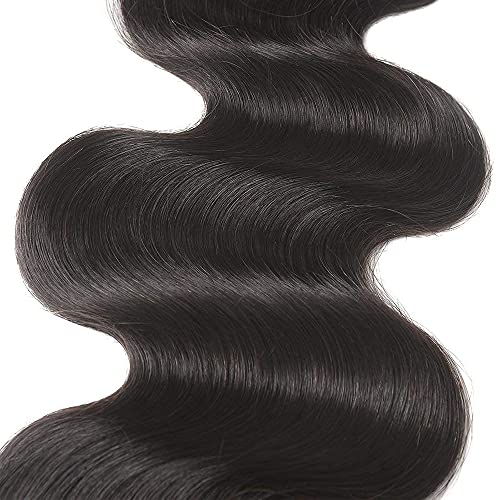 WuvuSnm Body Wave Hair Bundles 3 Pcs Brazilian Remy 1B Black 28-32 Inch