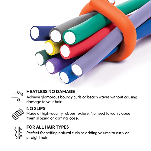 Red by Kiss Flexi Rods Heatless Hair Curler Set - 7" x 11/16" (6 Pack)