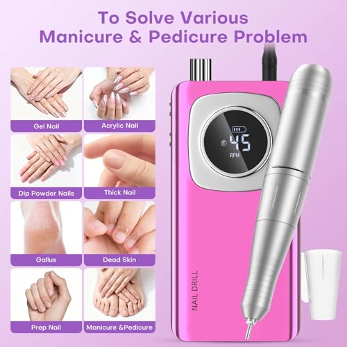 Professional Electric Nail Drill - Rechargeable Manicure & Pedicure Tool