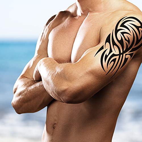 4 Pack Tribal Temporary Tattoo Stickers for Arms & Shoulders
