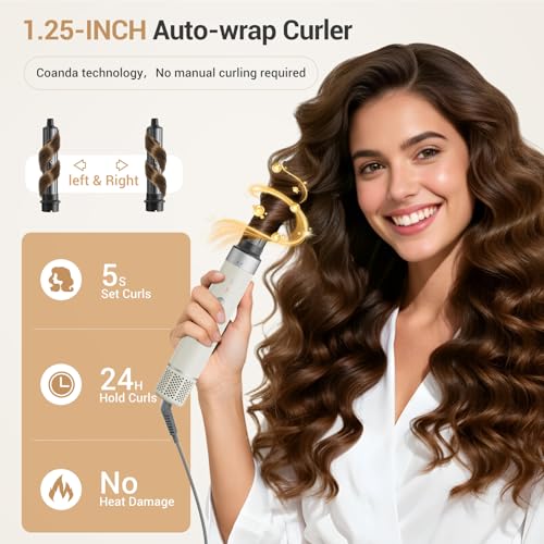 5-in-1 Hot Air Hair Styler with Auto-Wrap Curlers