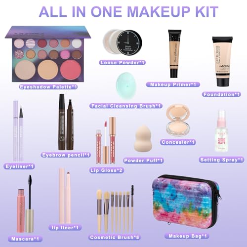 Makeup Kit for Teens - 14-Piece All-in-One Set with Palette & Brushes