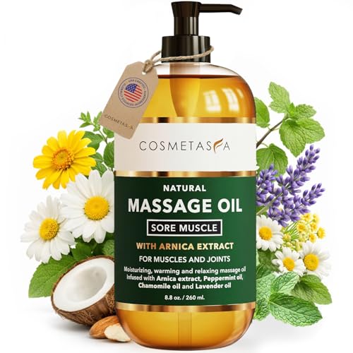 Cosmetasa Peppermint-Arnica Massage Oil - 8.8 oz, Warming, Unscented Variant