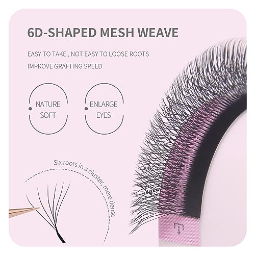 6D Premade Fan Eyelash Extensions 0.07 C Curl 8-15mm Mix