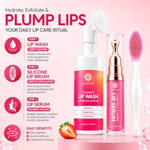 GloryMist 3-Step Lip Care Kit with Foaming Wash & Hydrating Serum