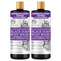 Dr Jacobs Naturals Authentic African Black Liquid Soap with Lavender & Sage Scent All-In-One Face Wash, Sensitive Skin Body Wash, Shampoo, Shaving Soap | Moisturizing and Nourishing Formula 32oz 2pk