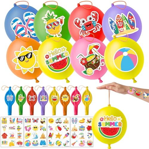 72 Pc Summer Party Favors Bundle – Punch Balloons & Tattoos